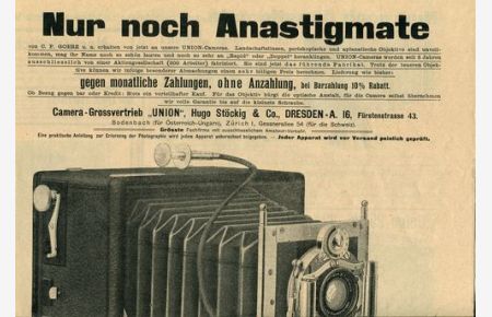 Camera-Grossvertrieb Union - Prospekt 1905.