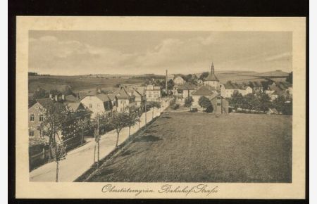 Postkarte: Oberstützengrün, Banhnhof-Straße.