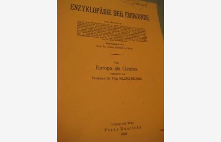Europa als Ganzes  - Enzyklopädie der Erdkunde