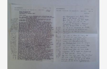 Umfangreicher maschinen- und handschriftlicher Brief auf Original-Briefpapier an den hannoverschen Ministerialrat Walter Ebbinghausen