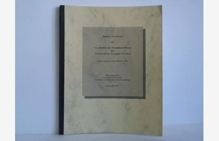 Dritter Nachtrag zur Geschichte der Familienstiftung des Domsyndicus Nicolaus Gercken umfassend die Jahre 1881 bis 1996