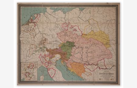 Wandkarte zum Studium der Geschichte der Österr. -Ungarischen Monarchie. Maßstab 1: 1, 5. 000. 000.