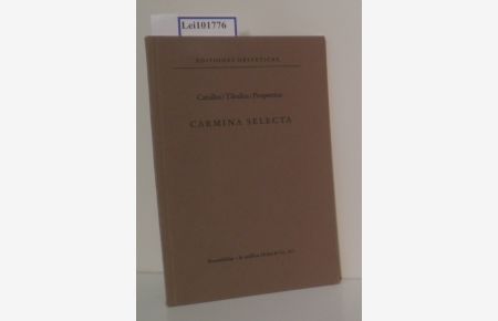 Carmina selecta  - Iterum ed. H. Haffter