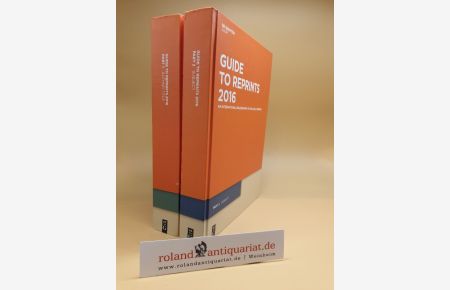 Guide to Reprints 2016. (2 Volumes, complete)  - Author Title and Subject Guide. An International Bibliography Of Scholary Reprints