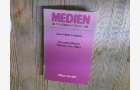 Hermeneutische Theorie des Films.   - Medien in Forschung + Unterricht, Bd. 42.