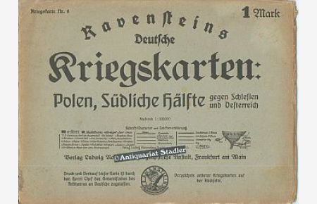 Ravensteins deutsche Kriegskarten. Polen, Südl. Hälfte gegen Schlesien und Oesterreich. Kriegskarte Nr. 8.