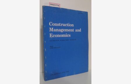Construction Management and Economics  - Volume four * Number tree * Winter 1986