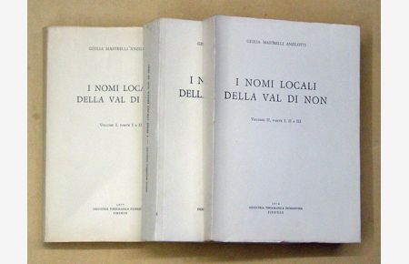 I nomi locali della Val di Non. [3 Bde. ].