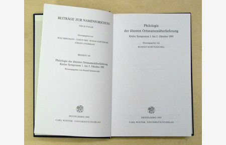 Philologie der ältesten Ortsnamenüberlieferung. Kieler Symposion 1. bis 3. Oktober 1991.