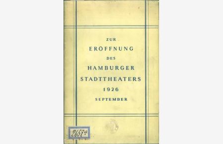 Dem Neuen Haus. [Gedicht]. In: Zur Eröffnung des Hamburger Stadttheaters, September 1926.
