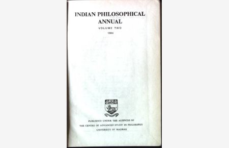 Indian Philosophical annual , Volume Two