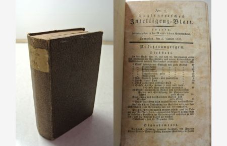 Luzernisches Intelligenz-Blatt. Jg. 1833 (52 Nummern in einem Band).