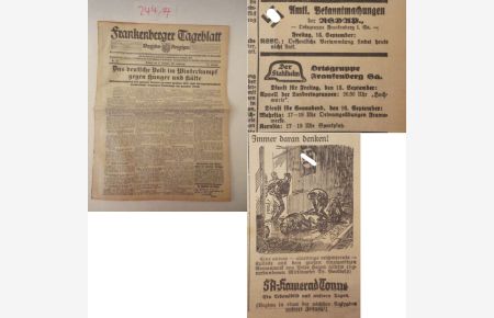 Frankenberger Tageblatt, Bezirks-Anzeiger. 92. Jahrgang, Nrn. 214 -216 (13. - 15. September 1933)