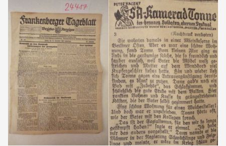 Frankenberger Tageblatt, Bezirks-Anzeiger. 92. Jahrgang, Nrn. 222 - 223 (22. - 23. September 1933)