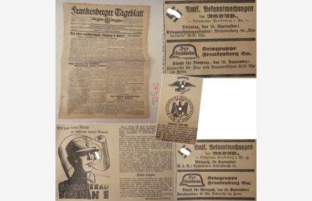 Frankenberger Tageblatt, Bezirks-Anzeiger. 92. Jahrgang, Nrn. 219 -221 (19. - 21. September 1933)