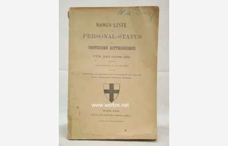 Rang-Liste und Personal-Status des Deutschen Ritterordens für das Jahr 1894,