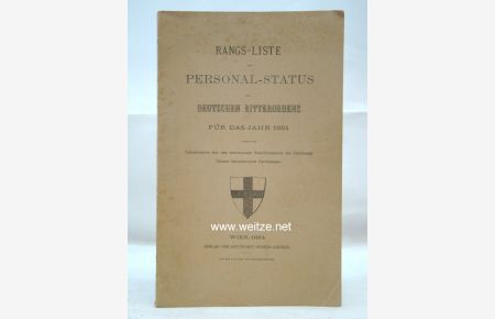 Rang-Liste und Personal-Status des Deutschen Ritterordens für das Jahr 1884,