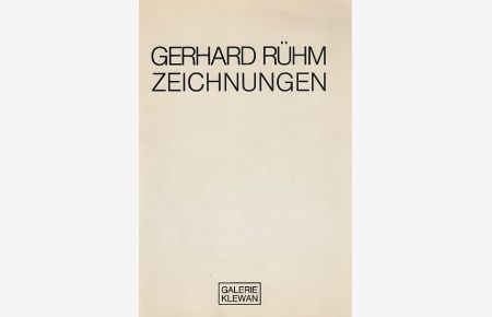 Gerhard Rühm. Zeichnungen aus dem Bestand der Galerie.