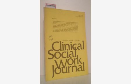 Clinical Social Work Journal - Volume 11 * Number 3 * Fall 1983