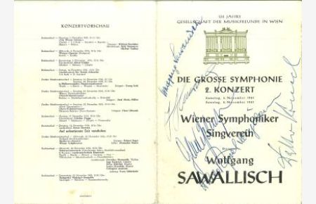 Die große Symphonie - 2. Konzert mit den Wiener Symphonikern. Verdi - Requiem. Programmzettel.