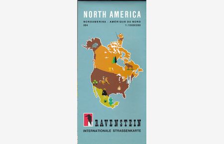 North America 1:10. 000. 000. Ravenstein Internationale Strassenkarte Nr. 894