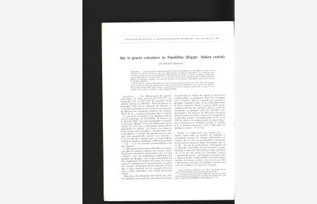 Sur le granité orbiculaire de Tisselliline (Hoggar, Sahara central).   - Extrait du Bulletin de la Societe Geologique de France, 7e serie, tome III, 1961.