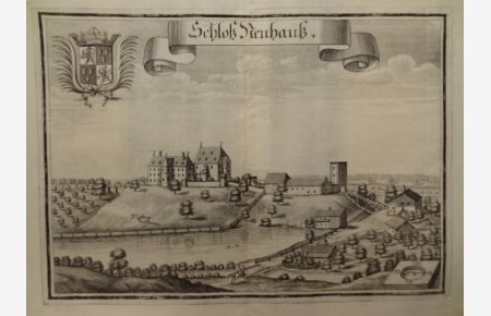 Schloß Neuhauß. Orig. Kupferstich von Michael Wening, um 1721.
