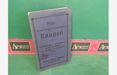 Atlas der am häufigsten vorkommenden Raupen - 121 Abbildungen in naturgetreuen Farben mit Angabe der deutschen und lateinischen Namen.