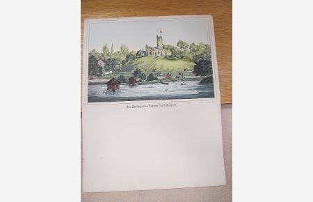 Der Zoologische Garten ( Die Eulenburg ). Kolorierte Lithographie auf einem Briefbogen.