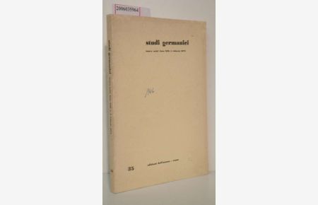 studi germanici  - Anno XIII 1 - febbrato 1975 - 35