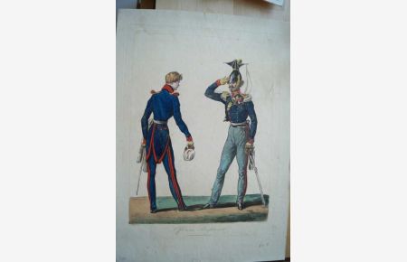 Militaria. Offizier. Original Aquarellierter Kupferstich. Vernet. um 1800