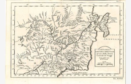 Carta della Tartaria Orientale ad uso della Storia Generale de Viaggi. Tratta dalle Carte de` P. P. Gesuiti