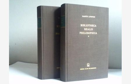 Bibliotheca realis philosophica. (Omnium materiarum, rerum et titulorum in universo totius philosophiae ambitu occurentium. ) 2 Bände