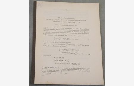 On a Class of Invariants. Communicated by Prof. Cayley. Received December 14, - Read December 22, 1881.