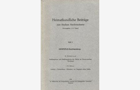 Heimatkundliche Beiträge zum Studium Niedersachsens - Heft 1