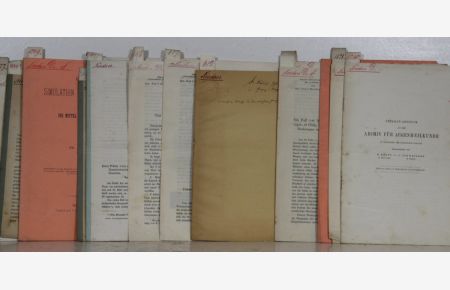 Sammlung von 15 meist kleineren Sonderdrucken (Separat-Abdrucken / offprints) mit Arbeiten von Nieden, davon eine mit eigenhändiger Widmung. Meist aus dem Archiv für Augenheilkunde.