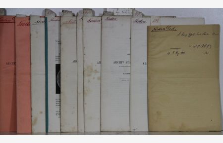 Sammlung von 9 Sonderdrucken (Separat-Abdrucken / offprints) mit Arbeiten von Nieden, davon 2 mit eigenhändiger Widmung. Meist aus dem Archiv für Augenheilkunde.