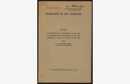 Nederland in het Ijstijdvak. Rede uitgesproken bij de aanvaarding van het ambt van buitengewoon hoogleraar aan de Rijks-universiteit te Leiden, op vrijdag 8 april 1938.