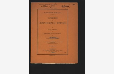 Contributiuni la cartografia Romaniei.   - I. Studiu comparativ al climei iernii 1906/1907 la Bucuresti.