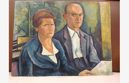 Doppelporträt der Eltern des Künstlers. Öl auf Platte, links unten mit *Kohlhoff (19)55 * signiert und datiert.