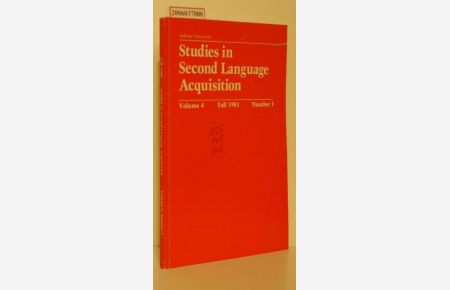 Studies in Second Language Acquisition  - Volume 4 * Fall 1981 * Number 1