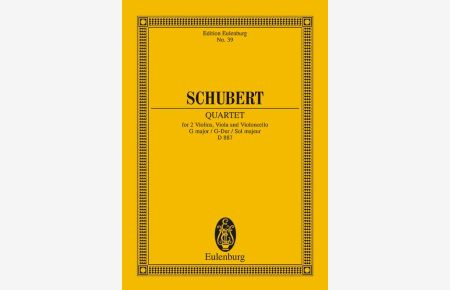 Streichquartett G-Dur op. 161 D 887  - (Reihe: Eulenburg Studienpartituren)