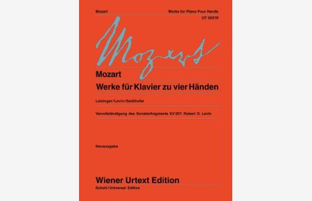 Werke für Klavier zu vier Händen  - Nach den Quellen herausgegeben., (Serie: Wiener Urtext Edition)
