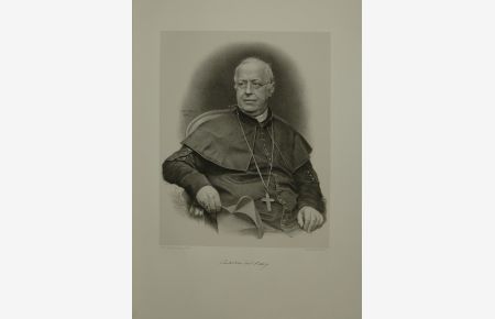 Portrait. Halbfigur in Kardinalstracht. Lithographie auf Chinapapier von Lafosse.