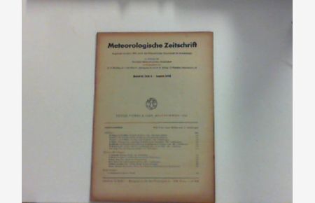 Meteorologische Zeitschrift Band 61, Heft 8. - August 1944
