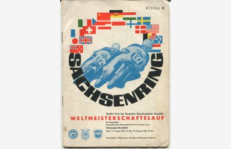 Sachsenring: Weltmeisterschaftslauf für Motorräder. Deutscher Meisterschaftslauf für Motorräder. Internationale Läufe und Deutscher Meisterschaftslauf für Rennwagen und Formel Junior. 17. und 18. August 1963.   - Offizielles Programm.