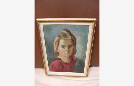 Porträt eines jungen Mädchens, möglicherweise die Tochter des Künstlers. Rechts unten mit *Walter Kohlhoff, (19)46 * signiert und datiert. Ölgemälde auf Leinwand, doubliert in Künstlerrahmung.