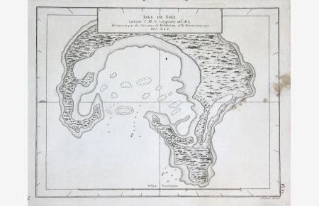 Isle de Noel - Kiribati Pacific Ocean Karte map Pazifik Kupferstich