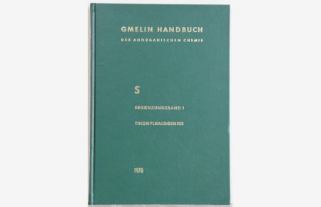 Handbuch der anorganischen Chemie. (Gmelin Handbook of Inorganic and Organometallic Chemistry). 8th edition.   - S. Schwefel Sulfur, Ergänzungsband 1. Thionylhalogenide. Bearb. Dieter Hänssgen und Ernst Odenhausen.