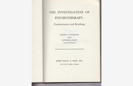 The Investigation of Psychotherapy: Commentaries and Readings.